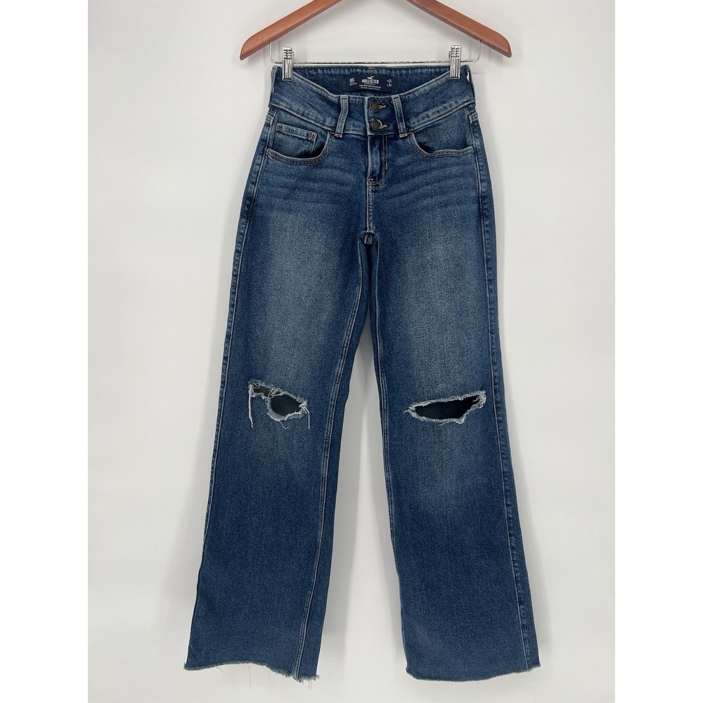 Hollister‎ Low Rise Vintage Baggy  Wide Leg Jeans Size 00 / W 23